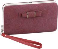 👛 leather cellphone evening wristlet clutch for women's handbags & wallets - ideal wristlets logo