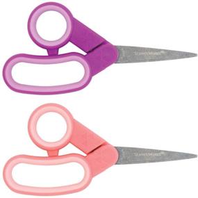 img 2 attached to ✂️ Schoolworks 5 Inch Pointed-tip Children's Scissors, 2-Pack, Assorted Colors