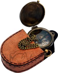 img 2 attached to 🧭 Magnetic Camping Compass: Join the Journey, Keep This Close and Listen to Your Heart. Ideal Brass Pocket Compass for Son, Father, Love, Partner – Includes Leather Case. C-3129