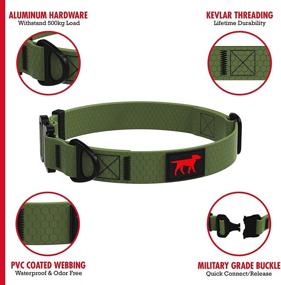 img 1 attached to 🐶 Tuff Pupper SRS Heavy Duty Waterproof Dog Collar: Tear Proof, Odor Free, Rust-Proof, Tactical Military-Grade Buckle, Aluminium D-Ring Clip - Small, Medium, Large Dogs