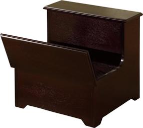 img 2 attached to Cherry Wood Bedroom Bed Storage Step Stool by King's Brand