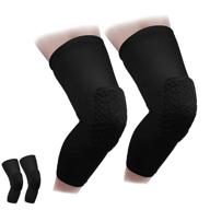 xl honeycomb knee sleeve - crashproof antislip basketball volleyball leg knee long sleeve protective pad (black, m) - 2 packs logo