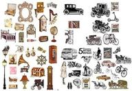 🏺 vintage bronze antique washi stickers/decals for scrapbook, crafts, diary, album, journals - traditional aesthetic building, vehicle, old time black & white memorial decor (120pcs) logo