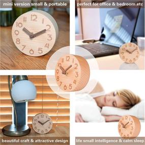 img 3 attached to 🕰️ Artinova Handmade Wooden Desk Clock for Home Bedroom Office - Silent, ARTA-6039