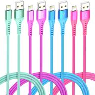 кабель lightning для iphone 4colors xnewcable [в комплекте 4 шт. 3/6/6/10 футов] - сертифицированный apple mfi длинный usb-кабель для зарядки apple charger. логотип