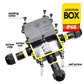 img 2 attached to 🔌 Versatile IP68 Waterproof Junction Box: Outdoor 3-Way Plug Line M25 Coaxial Cable Connector for 4-14mm Wire – Ideal for External Power Cord Junctions