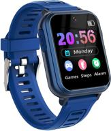 🌟 умные часы для детей: 16 игр, видеокамера, педометр и другие функции - сапфирово-синие логотип
