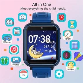 img 3 attached to 🌟 Smart Watch for Kids: 16 Games, Video Camera, Pedometer & More - Sapphire Blue