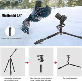 img 2 attached to 📷 Lightweight Aluminum Camera Tripod: 70 Inches Tripod for DSLR with 360° Ball Head, Quick Release Plate - Supports up to 18 Pounds