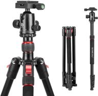 📷 lightweight aluminum camera tripod: 70 inches tripod for dslr with 360° ball head, quick release plate - supports up to 18 pounds logo