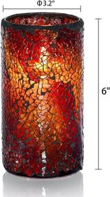 img 3 attached to AGLARY Moving Wick Red Mosaic Glass Jar Flameless Candles: Elegant Battery-Operated LED Pillar Candles with Remote, Timer, for Wedding, Home, Party, Christmas Decor - 6 inch