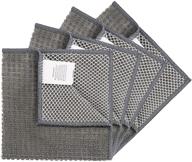 🧽 highly absorbent microfiber dish cloths: kitchen cleaning wash cloth towels with scrub side, lint-free & fast drying (gray-4pack, 12x12 inch) logo