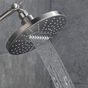 img 1 attached to 🚿 6.3 Inch Rain Showerhead, Fixed Shower Head with Adjustable Angles, 2 Spray Settings, Tool-Free Installation - Enhanced Shower Experience, Brushed Nickel