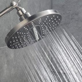 img 2 attached to 🚿 6.3 Inch Rain Showerhead, Fixed Shower Head with Adjustable Angles, 2 Spray Settings, Tool-Free Installation - Enhanced Shower Experience, Brushed Nickel