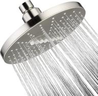 🚿 6.3 inch rain showerhead, fixed shower head with adjustable angles, 2 spray settings, tool-free installation - enhanced shower experience, brushed nickel logo