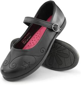 img 1 attached to Hawkwell School Uniform Toddler Little Girls' Flats - Perfect Shoes for Uniforms