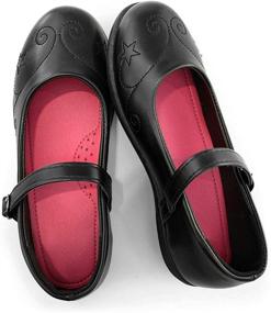 img 4 attached to Hawkwell School Uniform Toddler Little Girls' Flats - Perfect Shoes for Uniforms
