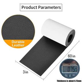 img 3 attached to 🔧 Self-Adhesive Leather Repair Tape: 2 Packs, 3X60inch First Aid Patch Kit for Sofas, Car Seats, Handbags, Furniture, Drivers Seat - Black