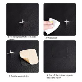 img 2 attached to 🔧 Self-Adhesive Leather Repair Tape: 2 Packs, 3X60inch First Aid Patch Kit for Sofas, Car Seats, Handbags, Furniture, Drivers Seat - Black