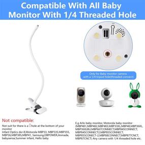 img 3 attached to 👶 Flexible Gooseneck Baby Monitor Mount - Compatible with Motorola, Owlet, Arlo Baby Monitors & More - No Wall Damage or Tools Needed - White