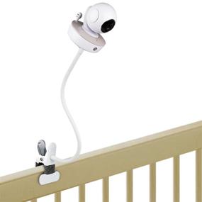 img 4 attached to 👶 Flexible Gooseneck Baby Monitor Mount - Compatible with Motorola, Owlet, Arlo Baby Monitors & More - No Wall Damage or Tools Needed - White