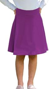 img 3 attached to 👗 Elegant and Practical: Girls Modest Knee Length A-line Cotton Skort - Skirt with Shorts Included