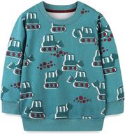 cute and comfy baby toddler boy's cotton crewneck sweatshirt 1-7t: long sleeve style for all-day comfort logo