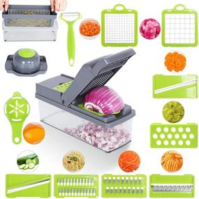 img 4 attached to 🔪 InPoTo 14 in 1 Vegetable Chopper: Multifunctional Mandoline Slicer Dicer for Easy Onion, Garlic, Carrot, and Potato Cutting - Perfect Kitchen Tool!