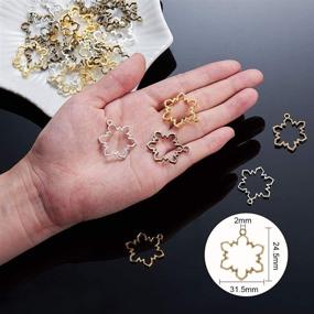 img 2 attached to 30pcs Snowflake Open Bezel Charms - OLYCRAFT 3-Color Alloy Frame Pendants with Loop, Color-Lasting Hollow Resin Frames for Resin Jewelry Making