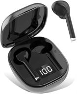 🎧 wireless bluetooth 5.0 earbuds: mini in-ear noise canceling headset with charging case - tws stereo touch control waterproof earphones for workout/gym/running logo