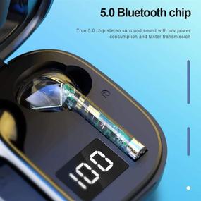 img 1 attached to 🎧 Беспроводные наушники Bluetooth 5.0: Мини внутриканальные шумоподавляющие наушники с зарядным футляром - TWS стерео наушники с влагозащитой и сенсорным управлением для тренировок/занятий в зале/бега