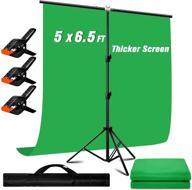 📸 5 x 6.5 ft green screen backdrop kit with portable support stand - heysliy greenscreen kit with green cloth, 3 spring clamps, ideal for photoshoot, streaming, zoom, gaming logo