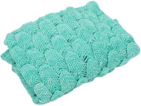 img 1 attached to 🐠 AmyHomie Mermaid Tail Blanket: Cozy Crochet Sleeping Bag for Kids & Adults - Perfect Mermaid Gift for Girls in ScaleMint! (Kids' Size)