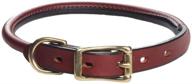 🐶 mendota products leather rolled collar in chestnut: 3/4" x 16" - premium quality dog collar for durability and style logo