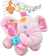 zocita pink baby musical elephant stuffed animal toy - bedtime plush doll for infants, toddlers, and kids. perfect for strollers and cribs. logo