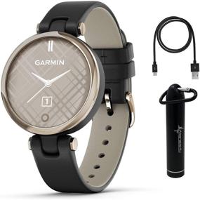 img 4 attached to Garmin Lily Women’S Fitness Classic Smartwatch With Wearable4U Power Bank Bundle (Cream Gold Bezel With Black Italian Leather Band)