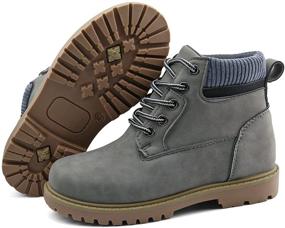 img 1 attached to 👞 JABASIC Boys' Shoes and Boots with Ankle Lace-Up for Ultimate Outdoor Comfort