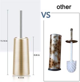 img 3 attached to 🚽 Retyion 2 Pack Toilet Brush and Holder: Elegant Champagne Gold Bathroom Cleaner with Long Handle and 304 Stainless Steel Construction