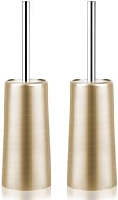 img 4 attached to 🚽 Retyion 2 Pack Toilet Brush and Holder: Elegant Champagne Gold Bathroom Cleaner with Long Handle and 304 Stainless Steel Construction