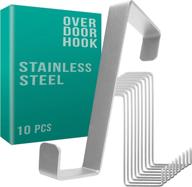 🧥 4smile over the door hanger hook - 10 sturdy, stainless steel door hooks: versatile and protective coat/towel hooks logo