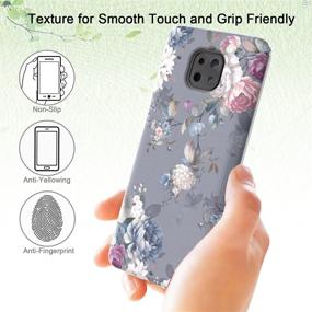 img 1 attached to Leptech Moto G Power 2021 Case with 2-Pack TPU Screen Protector, Flower Series Heavy Duty Slim Protective Phone Cover Compatible with Motorola Moto G Power 2021 (Gray)