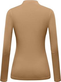 img 3 attached to 👚 Stretchy Fitted Long Sleeve Turtleneck Top for Women - MSBASIC Modal