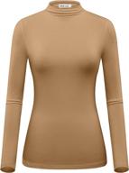 👚 stretchy fitted long sleeve turtleneck top for women - msbasic modal logo