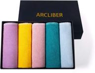 🧽 arcliber cleaning cloth - multipurpose kitchen cloth, set of 5 unique scrub side design towels for dishes, glasses - gift box packaging logo