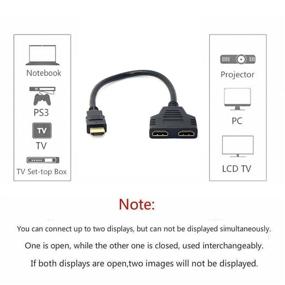 img 1 attached to 🔌 CY HDMI to Dual HDMI Female Y Splitter: Seamless Extension Cable with Micro & Mini HDMI Adapter