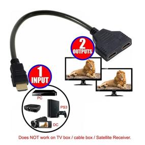 img 2 attached to 🔌 CY HDMI to Dual HDMI Female Y Splitter: Seamless Extension Cable with Micro & Mini HDMI Adapter