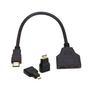 🔌 cy hdmi to dual hdmi female y splitter: seamless extension cable with micro & mini hdmi adapter logo