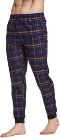 img 2 attached to CYZ Cotton Flannel Pant Blackish Plaid L: Comfy Men's Clothing for Sleep & Lounge