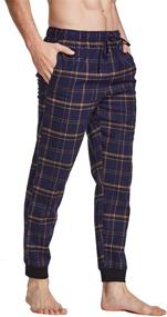 img 3 attached to CYZ Cotton Flannel Pant Blackish Plaid L: Comfy Men's Clothing for Sleep & Lounge