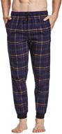 cyz cotton flannel pant blackish plaid l: comfy men's clothing for sleep & lounge logo